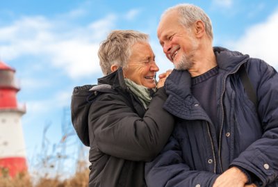 Couple smiling at each other